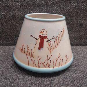 Winterberries Snowman Large Ceramic Candle Shade Topper Our America Accessories